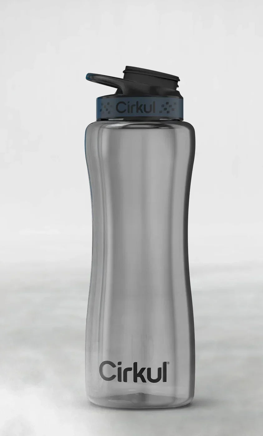 32oz. Black Tint Plastic Bottle with Gray Lid